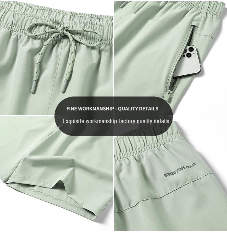 2025 Men's Quick-Dry Loose Sports Shorts, Thin Ice Silk Beach Pants
