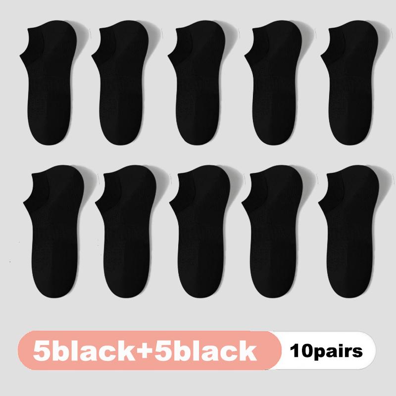 10 Pairs Women's Socks Spring Summer Ins Thin Non-slip Mesh Sweat-absorbing Breathable Boneless Short Bottom Boat Socks Cotton