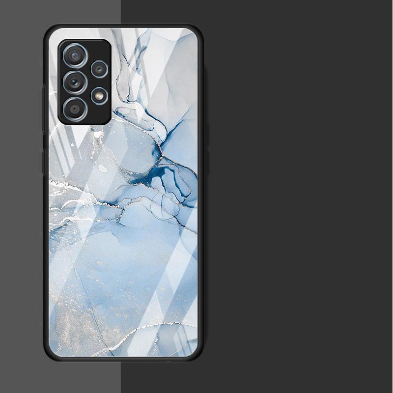 Marmor Mønster 3 Glass Deksel For Samsung Galaxy A52 A71 A50 A51 A70 A21s A31 A72 A10 A12 A30 A22 5G Telefondeksel