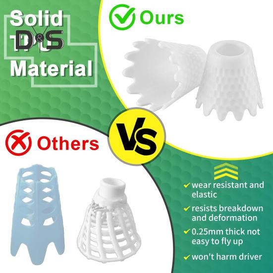 8Pcs Unbreakable Golf Tees Stable Structure Wear Resistant Unique Ripple Design Outdoor Indoor Golf Simulator Tees for Training