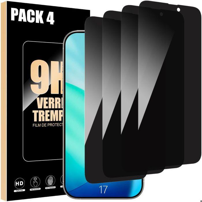 Film de protection en verre trempé - BOOLING - iPhone 17 - Anti-espion - Installation facile - 4 pièces