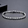 SOGRIA Factory Kupfer-Tennisarmband 4mm Zirkonia Silberbeschichtet Krappenfassung Sichere Armbandschließe Verstellbare Länge