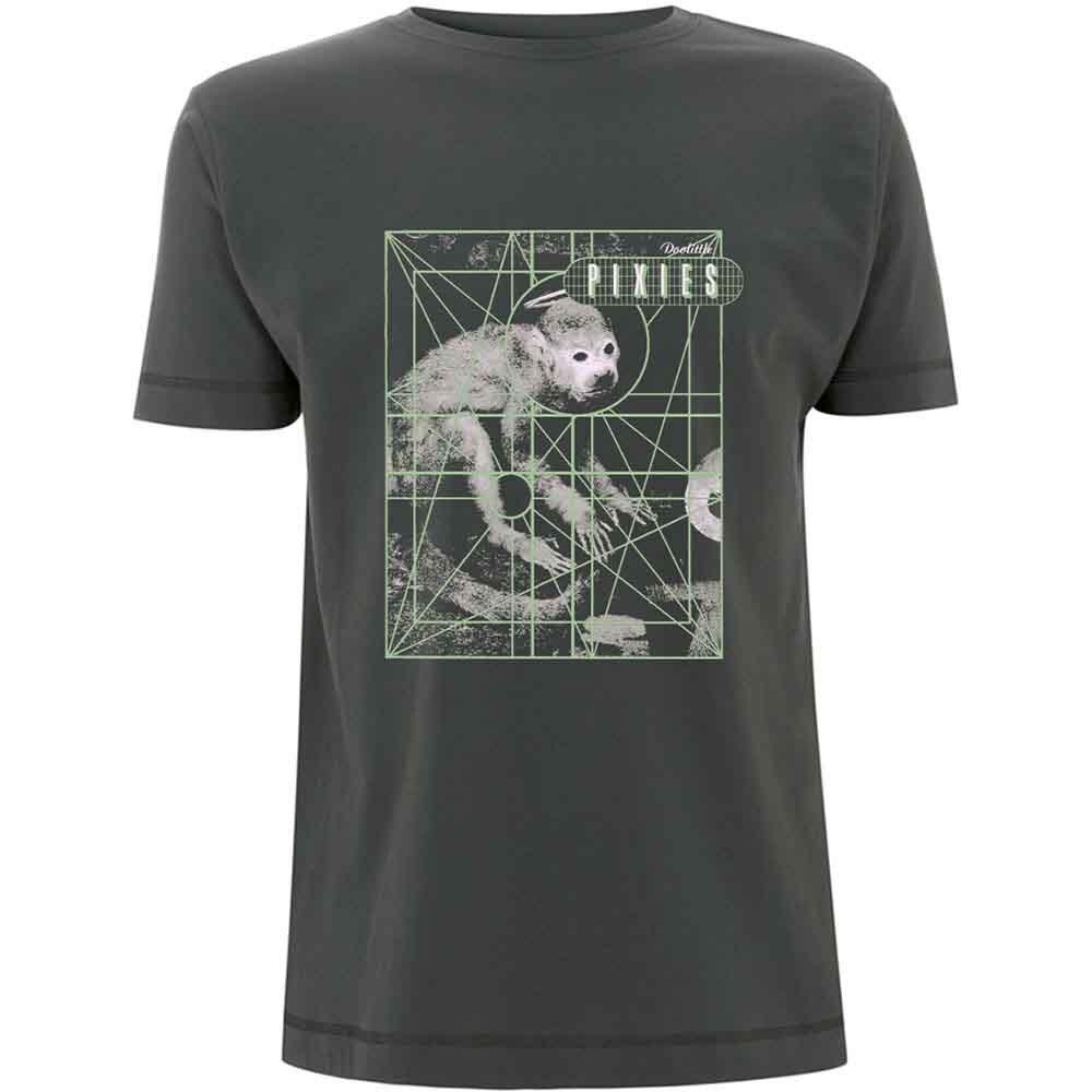 Pixies Monkey Grid T-Shirt Grey New XXL