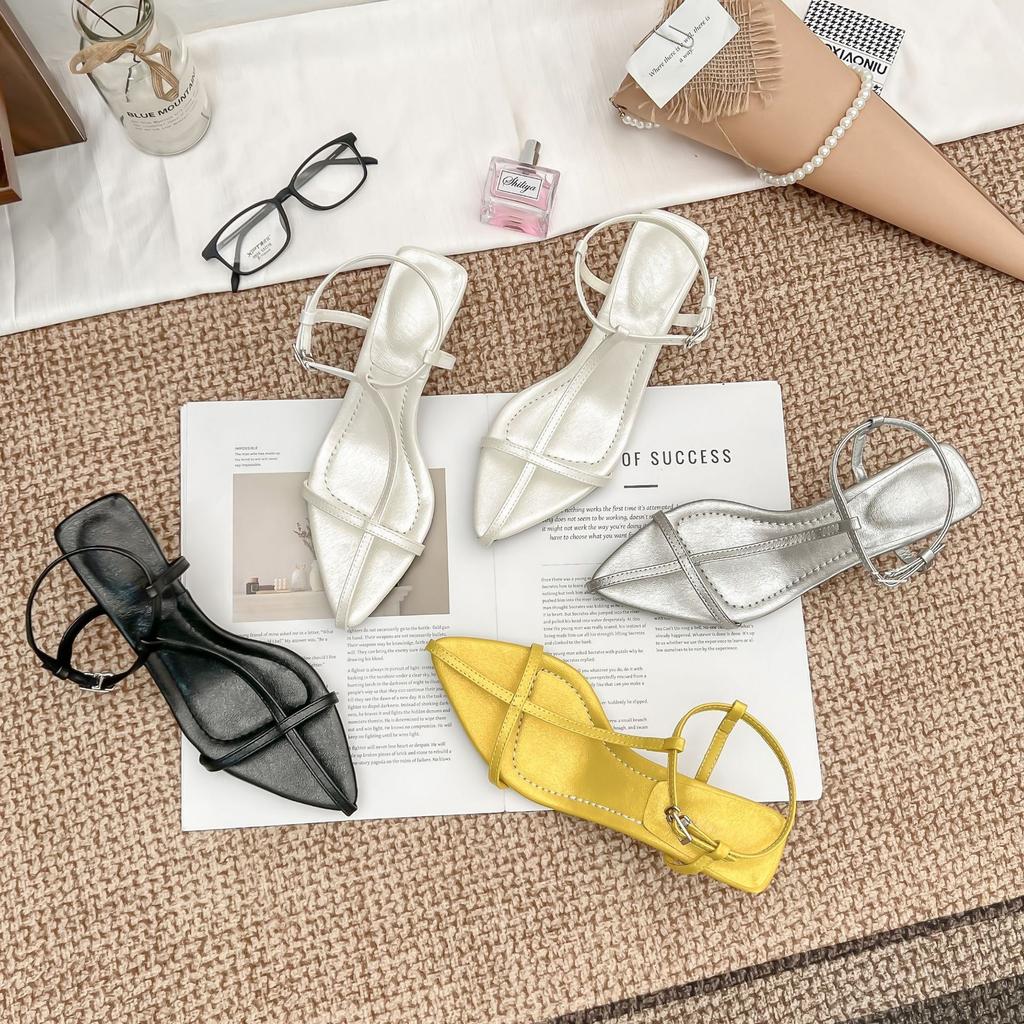 High-heeled sandals women's high-end strap Roman women's shoes 2025 new summer versatile strap cool slippers women's French