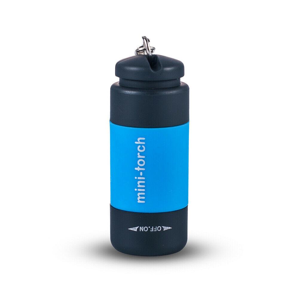 Mini Torch LED Rechargeable Flashlight Portable Keychain Rotary Switch Waterproof Outdoor Camping Emergency Flashlight