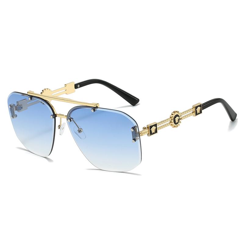 Retro Fashion Pilot Sunglasses Men Women Double Beam Sun Glasses Outdoor Vintage Driving Sunglasses Male Gradient UV400 Eyewear