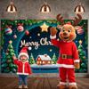 Christmas Event Banner Green Pine Branches Xmas Backdrop Holiday Celebration Background Festive Lights Holiday Background