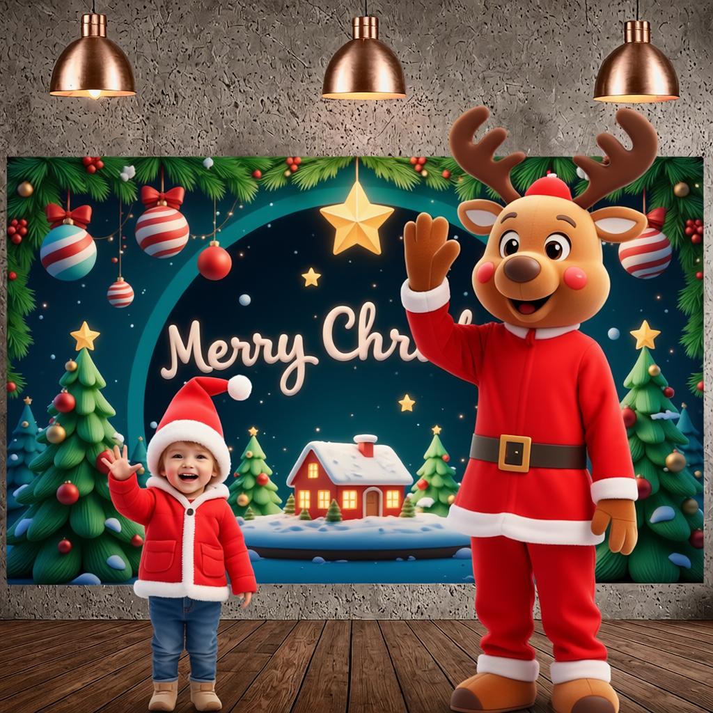 Christmas Event Banner Green Pine Branches Xmas Backdrop Holiday Celebration Background Festive Lights Holiday Background