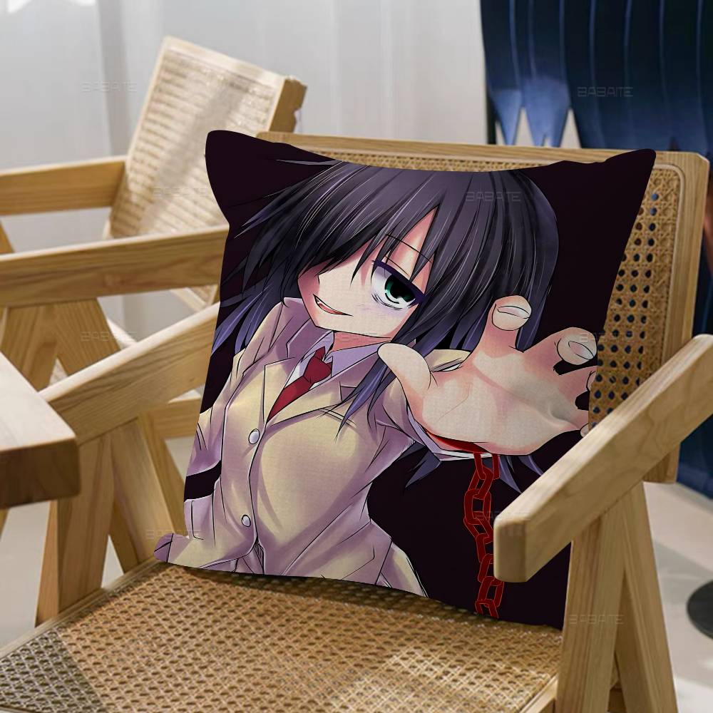 Anime Cartoon K-Kuroki T-Tomoko Cushion Cover Car Throw Pillow Case For Sofa Car Christmas Gift 40x40cm 45x45cm