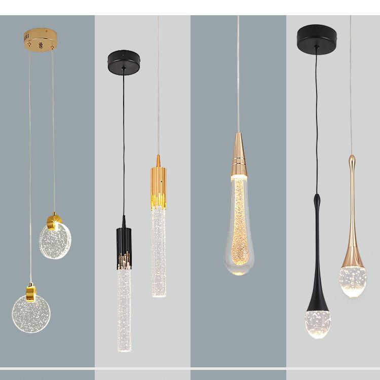 Luxury Crystal Pendant Light: Elegant Bedside or Background Illumination