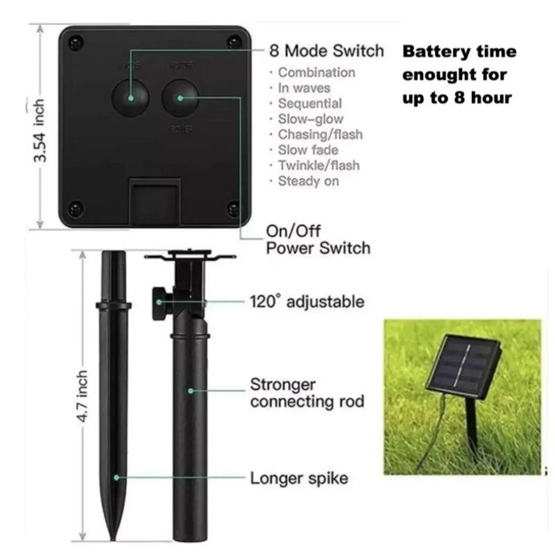 LED Solar Light String 8 Functions Outdoor Waterproof Lawn Starry Sky Christmas Garden Courtyard Decoration Atmosphere Lights