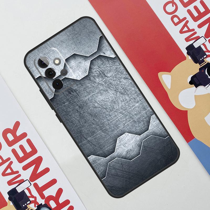 Steel Iron Metal Pattern Case For Samsung Galaxy A36 A35 A55 A06 A16 A26 A56 A53 A32 A52 A33 A13 A14 A34 A54 A17 A15