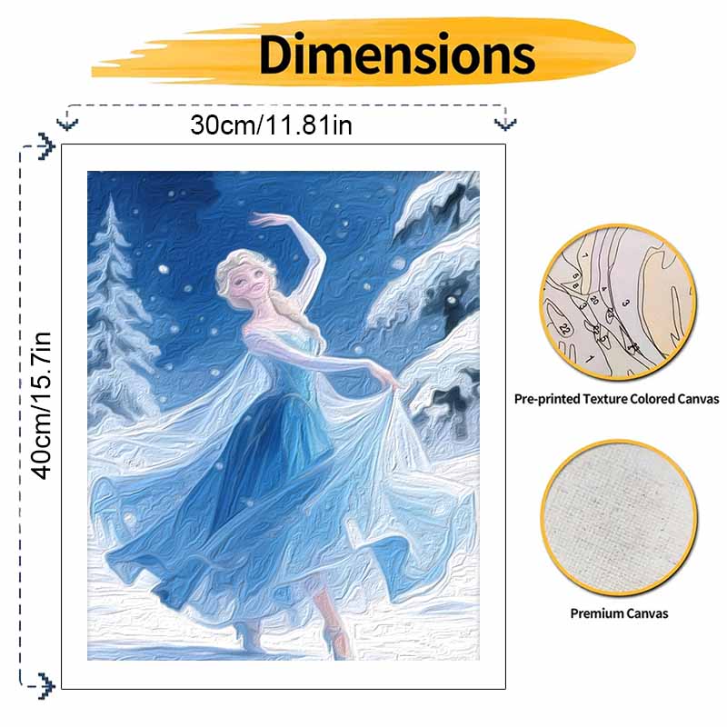 Disney Frozen Elsa Oil Painting Art Set Handmade Diy Gift Home Decoration