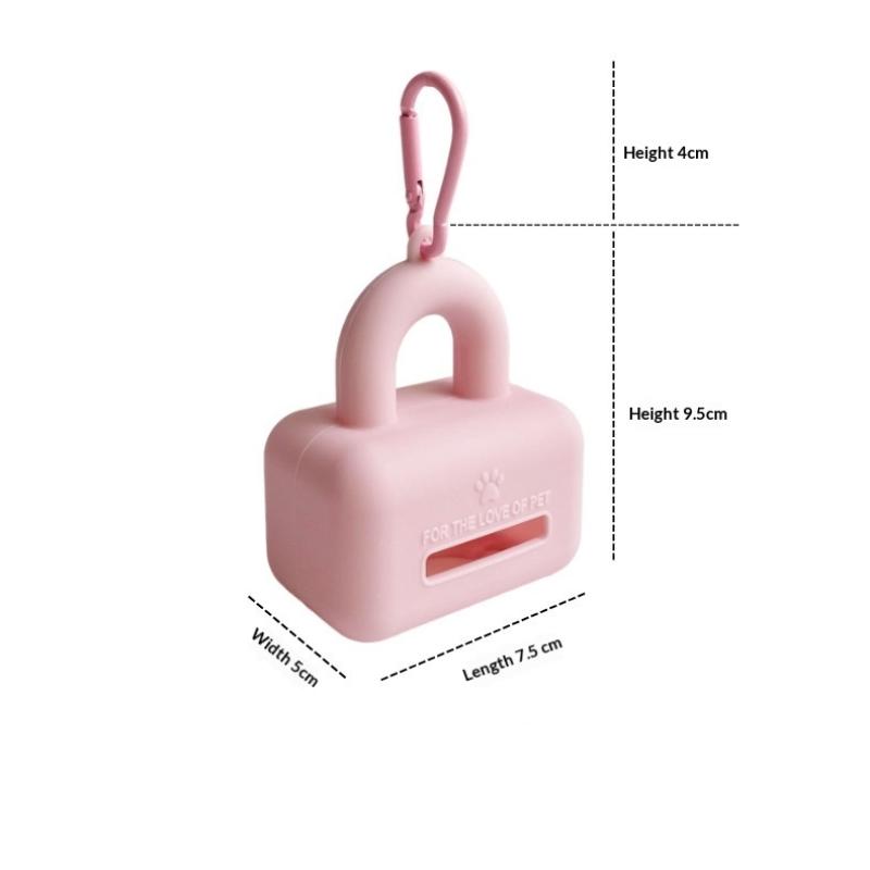 Pet Poop Bag Dispenser Portable Silicone Dog Waste Bag Holder With Carabiner Travel Walks Outdoor Clean Portable Tools Supplies
