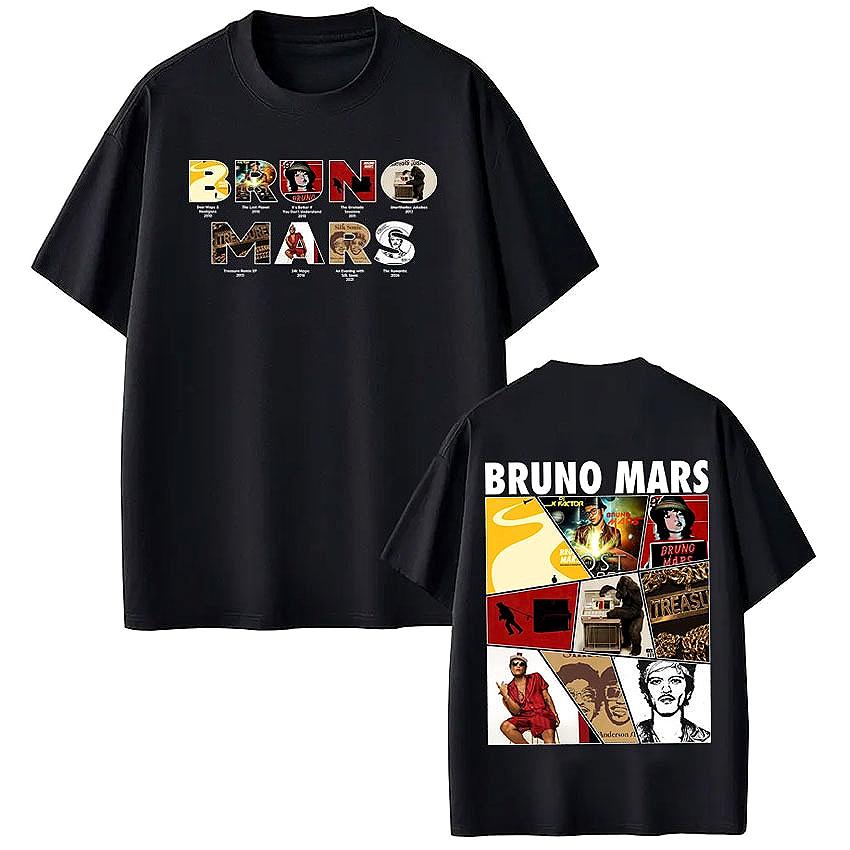 Bruno Mars The Romantic Album Tour 2026 T-shirt Man Woman Hip-hop Harajuku T-shirts Short Sleeve Top Casual Hip Hop T-shirts ... S разноцветный