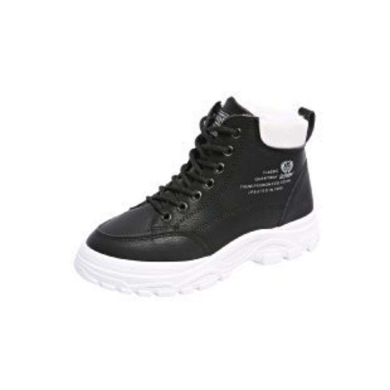 

High-top cotton boots for women, piled and thickened winter new snow boots, thick-soled versatile plush cotton shoes for women 43 чёрный