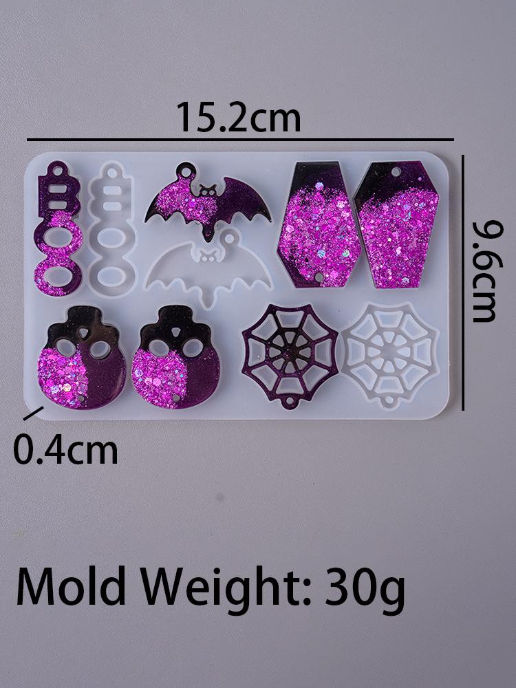 Силиконовая форма для сережек-подвесок на тему Хэллоуина: череп, тыква, эпоксидная смола, брелоки, ожерелья, поделки, подарки.