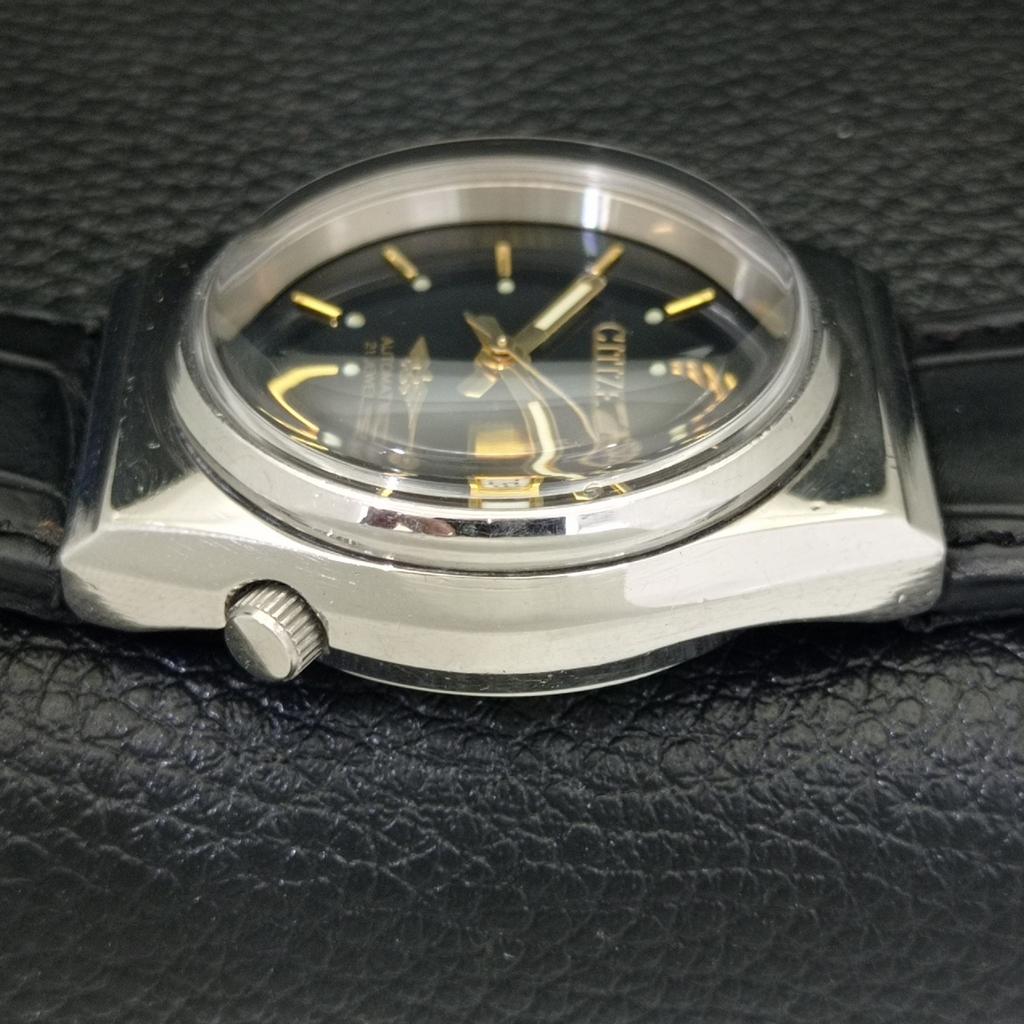 JAPAN VINTAGE CITIZEN AUTOMATIC 8200 MENS BLACK COLOR DIAL WATCH A500267-2 R151b-a500267