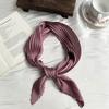Crumpled rhombus silk scarf high-end new solid color versatile silk scarf neck small scarf streamer scarf shawl