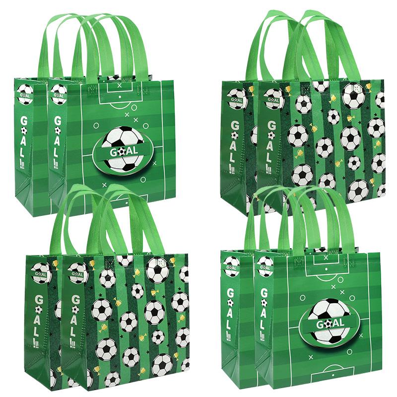 

5/10 шт. Спортивная тема Футбольный подарочный пакет Нетканый футбольный шоппер Детские мальчики День рождения Вечеринка Сувениры для гостей Упаковка для конфет 5Pcs зелёный