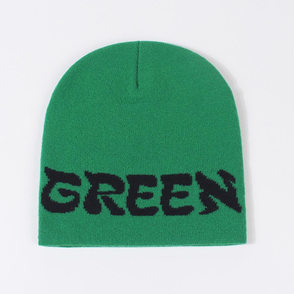 Versatile Style Hat Funny Letter Solid Unisex Warm Knitted Hatsbeanie