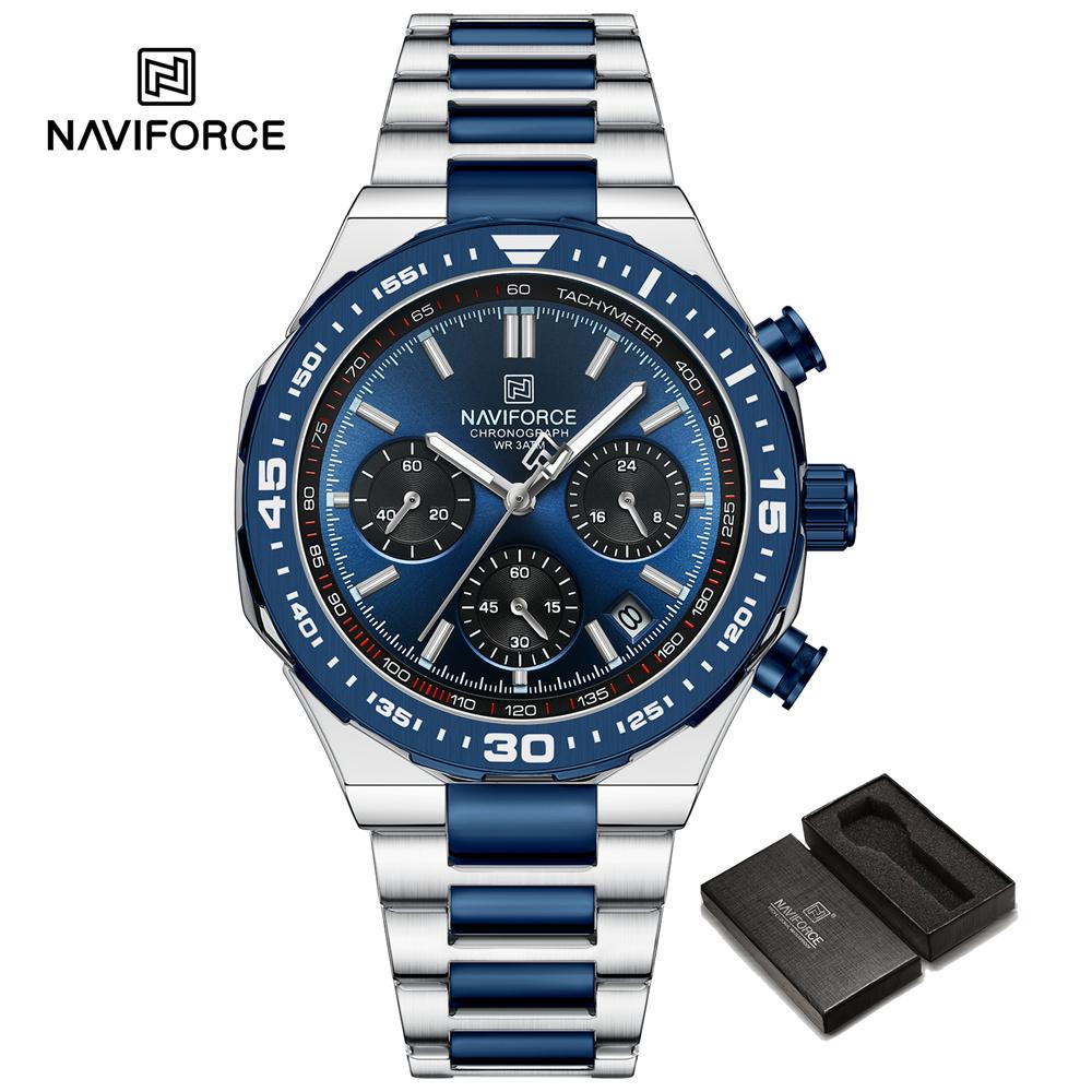 Naviforce Moda Rahat Erkek Saat İş Su Geçirmez Saatler Takvimli Aydınlık Paslanmaz Çelik