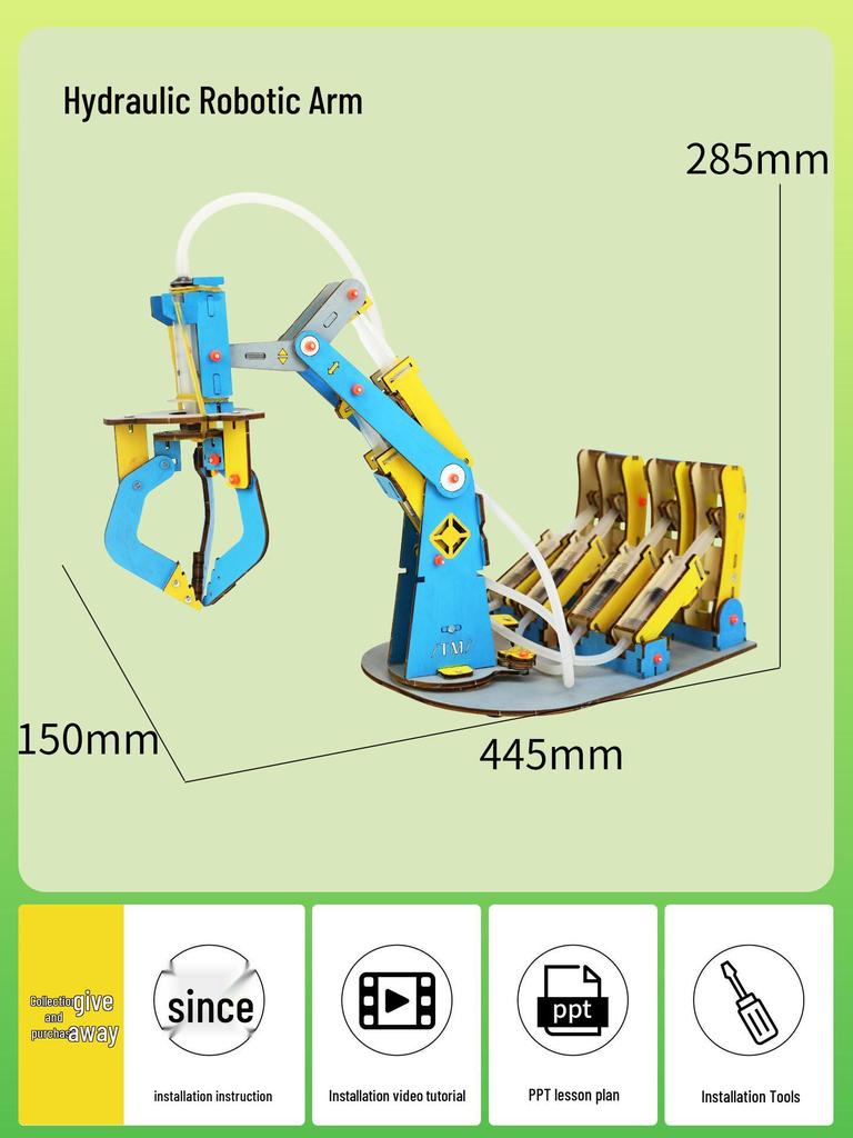 DIY Hydraulic Arm Kit: Explore Pascal's Law with this Hands-On Physics Experiment for Teaching Aids