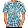 Colorful Kaleidoscope Pattern T-Shirt For Men Bohemia 3D Printed Tees Summer Casual