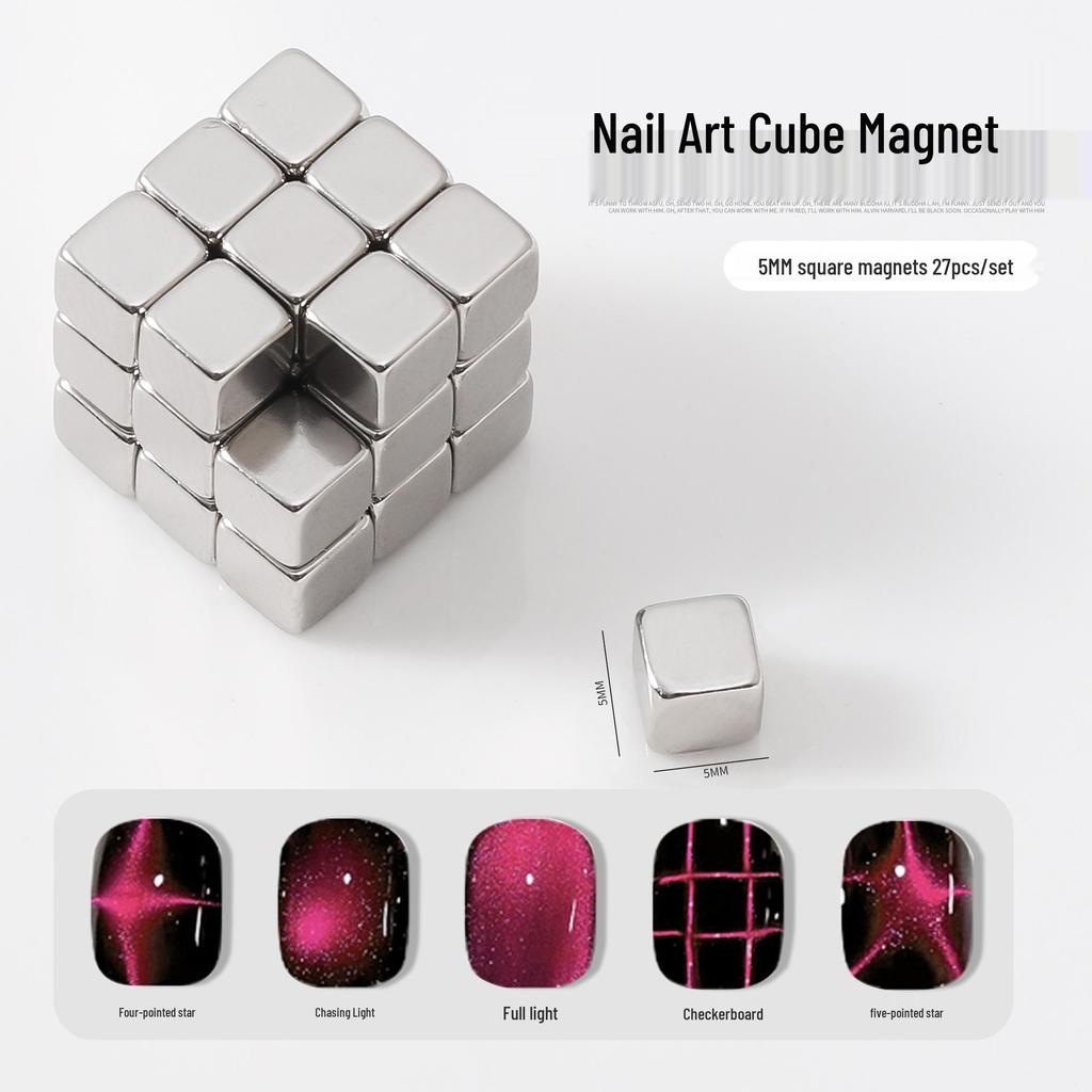 Double-Ended Multi-Functional Cat Eye Nail Art Magnet with Wide French Glass Beads