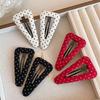 6pcs Fashion Fabric Polka Dot Triangle Hair Clip for Girls Barrettes Sweet Bangs Clips Hairpin Headwear Women Hair Accessories