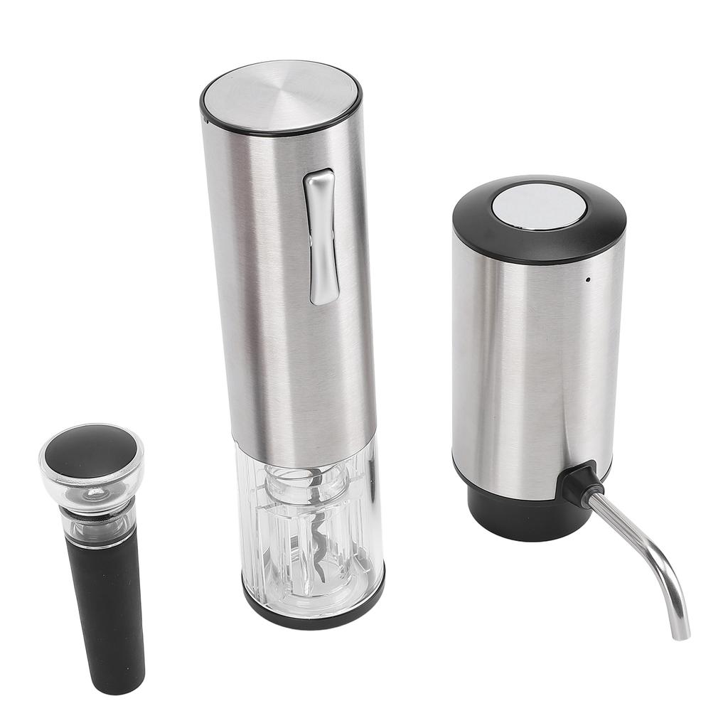 Elektrischer Weindispenser Belüfter und Korkenzieher Set Vakuumstopfen Folienschneider Weinausgießer USB