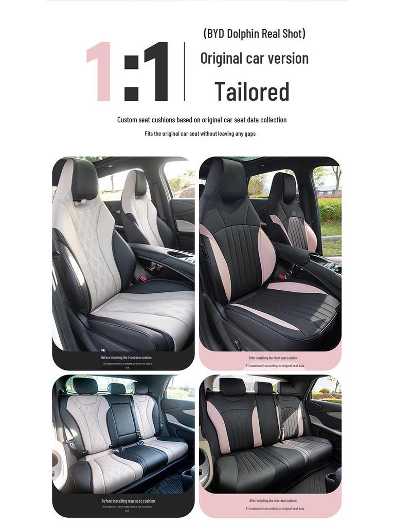 New Full Leather BYD Dolphin Car Seat Cushion - Universal Fit for All Seasons
