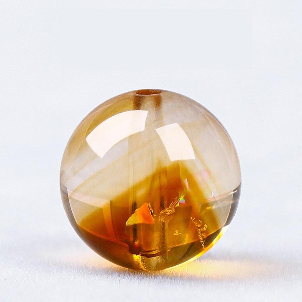 Gelber Turmkristall & Goldene Rutilquarzperlen für DIY-Schmuck - Tigerauge & Gelbe Klebeblumen-Akzente