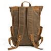 Sac à dos de luxe pour homme en toile cirée à l'huile avec cuir de vachette Sac pour ordinateur portable Haute qualité Tendance Sac à dos de voyage Imperméable Rétro Sacs à dos de jour