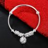 Braccialetto per Bambino Placcato Argento Campanellino Bracciale Regalo per Neonato Ragazzi Ragazze Battesimo Infantile Regalo di Compleanno