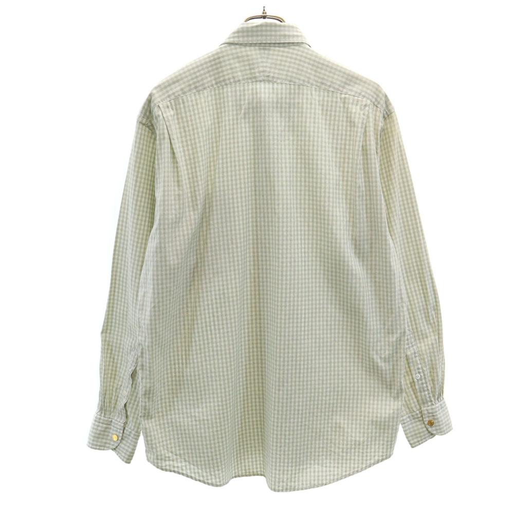 Hermes Hergestellt in Frankreich Altes Karomuster Langarm Button-down-Hemd 42 Herren Gebraucht