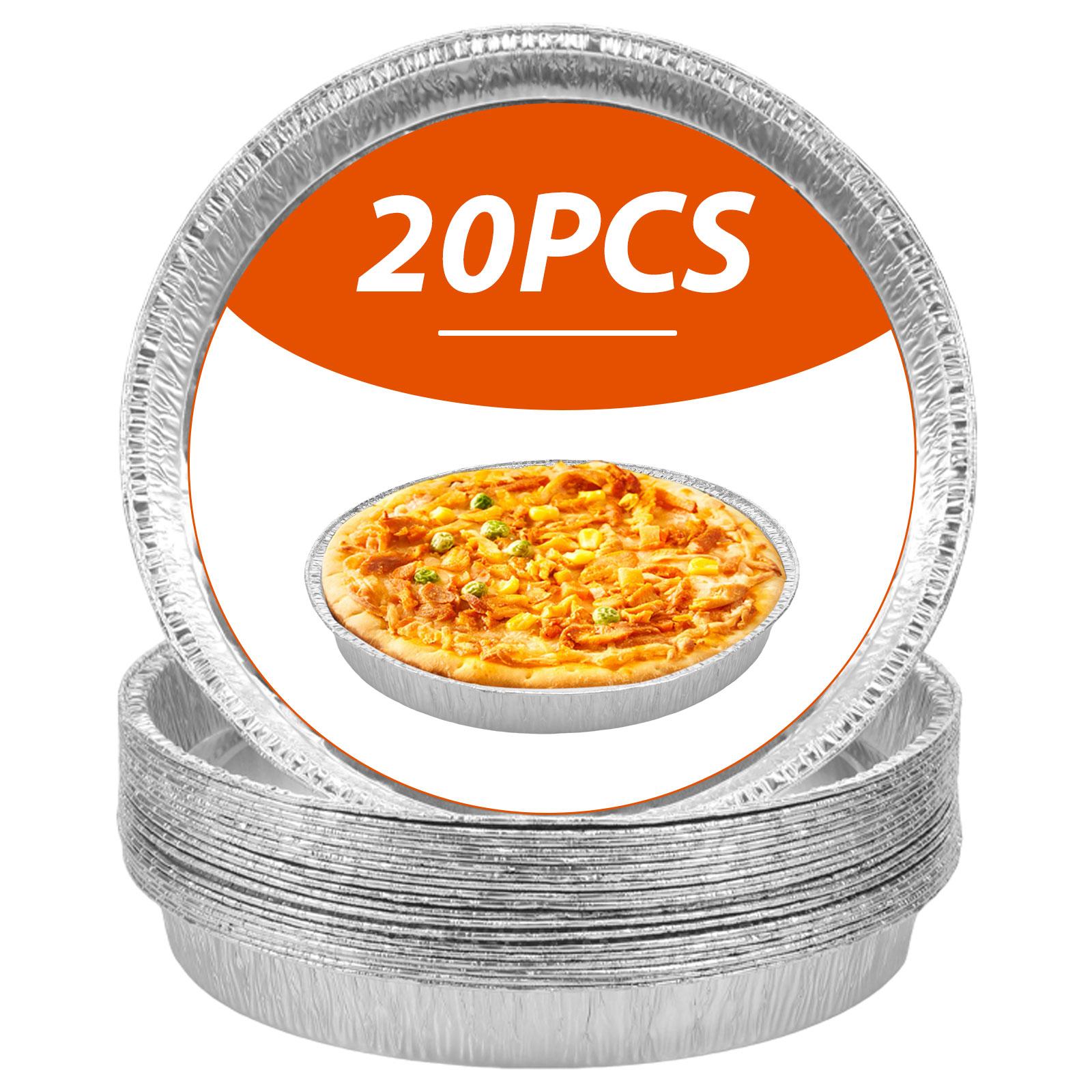 20Pcs Pizza Pan Aluminum Foil Trays 10/12 Inch Round Pizza Pan Aluminum Foil Bakeware Tray Oven Disposable Foil Food Container
