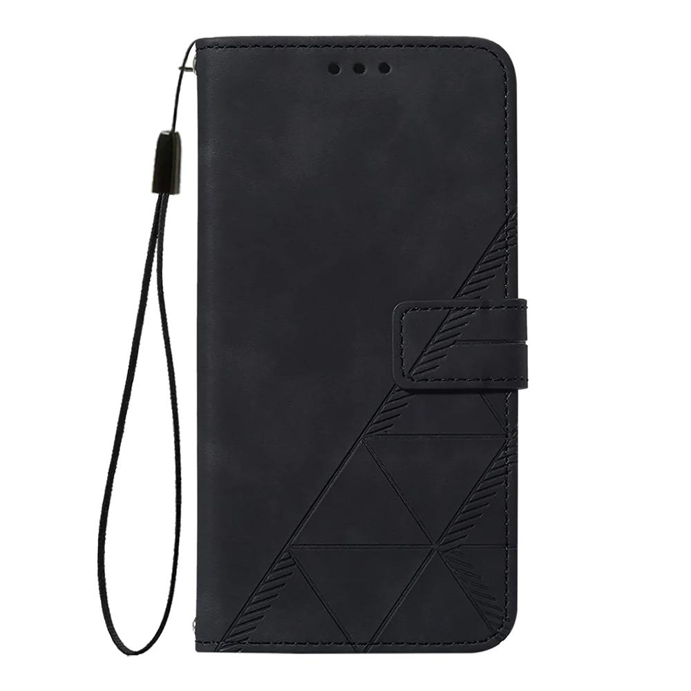 Geometric Leather Wallet Case For Moto Edge 50 Fusion 40 Neo G 5G Play G04 G04S G24 G34 G35 G45 G54 Power G55 G75 G84 G85 Cover