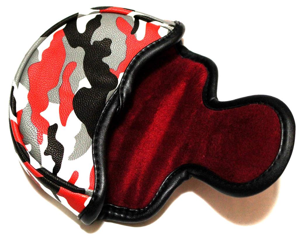 Putter Cover Head Cover Odyssey Compatible with 2 Balls Compatible with Small Mallet Type Magnet Included Camo Camouflage (for Mallets (red Small))