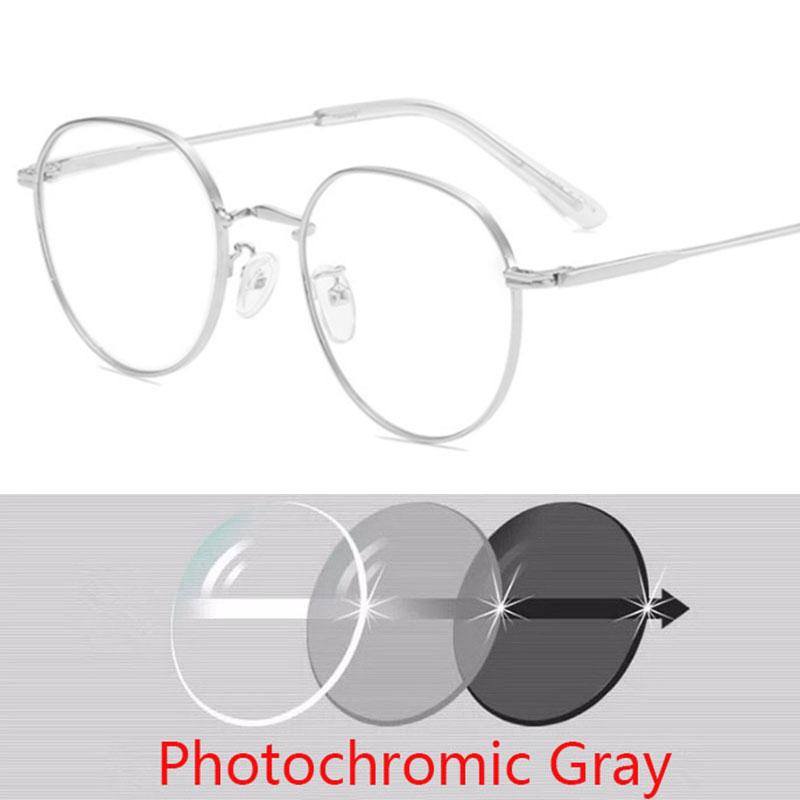Blue Light Blocking Oval Nearsighted Eyeglasses Women Metal Round Short Sight Eyewear Prescription Spectacles 0 -0.5 -0.75 To -6