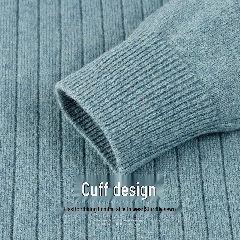 SHANSHAN Men's 100% Wool Thickened Turtleneck Sweater