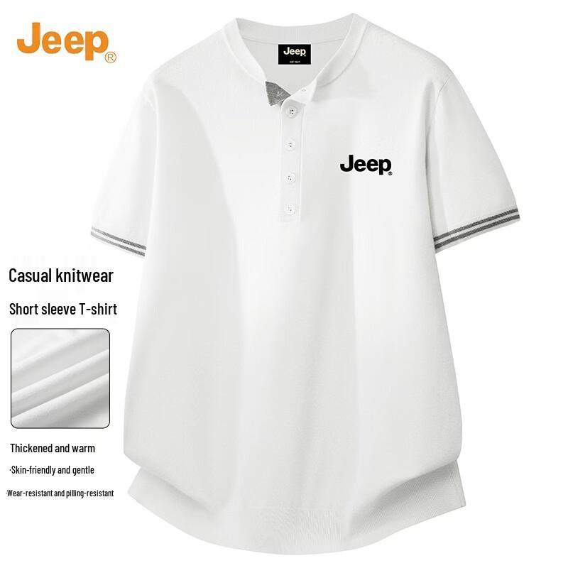 

JEEP Men s Color-Block Ribbed Henley T-Shirt 2XL