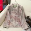 Giacca da donna a maniche lunghe jacquard stile cinese retrò, snellente, ampia, Primavera/Estate 2026