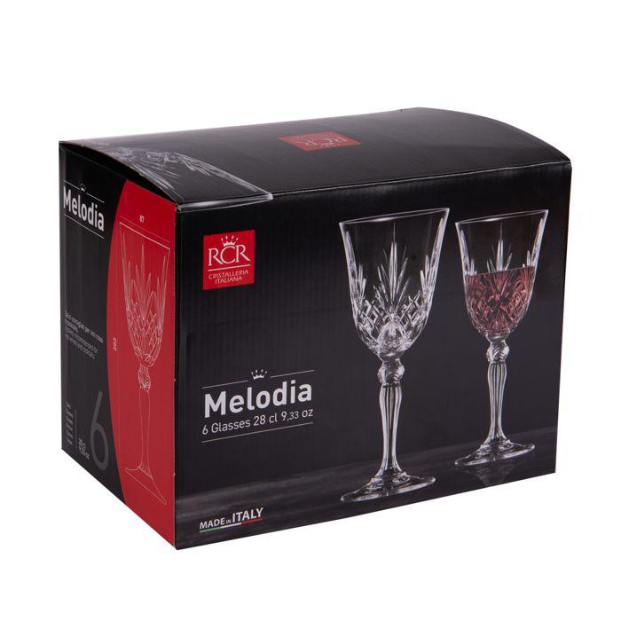 Boite de 6 verres à pied mélodia 27 cl - rcr