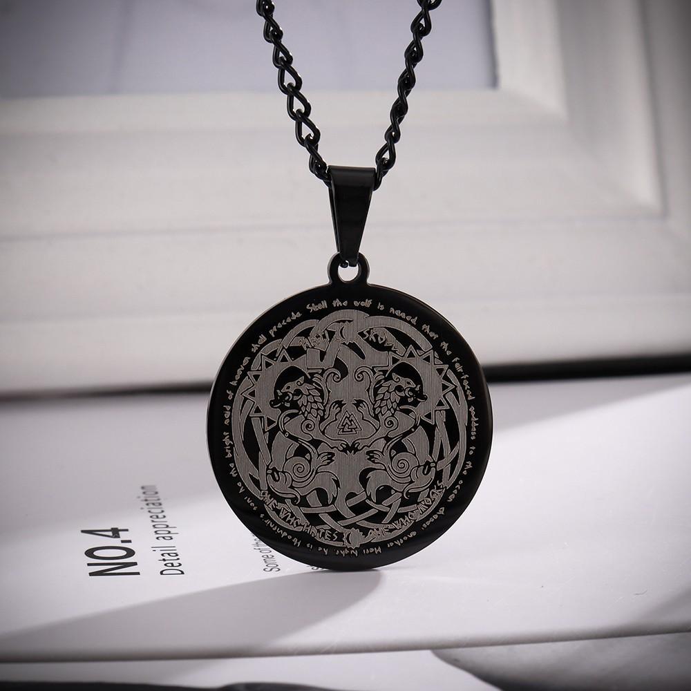 Nordic Retro Viking Scandinavian Titanium Steel Necklace Viking Kyle Pendant Necklace