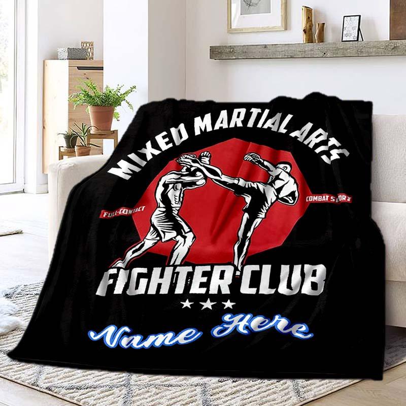 Martial Arts Customize Your Name Blanket Warm Comfortable Soft Blanket For Chair Office Sofa Bed Sofa Office Camping Suitable For Gifting Relatives