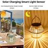 Outdoor Solar Rattan Lanterns, Waterproof Hanging Boho Solar Lights for Garden, Patio, Yard, Porch Decorative Lighting