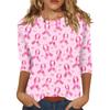 Women's Breast V-Neck Casual Three-Quarter Sleeve Printed Top