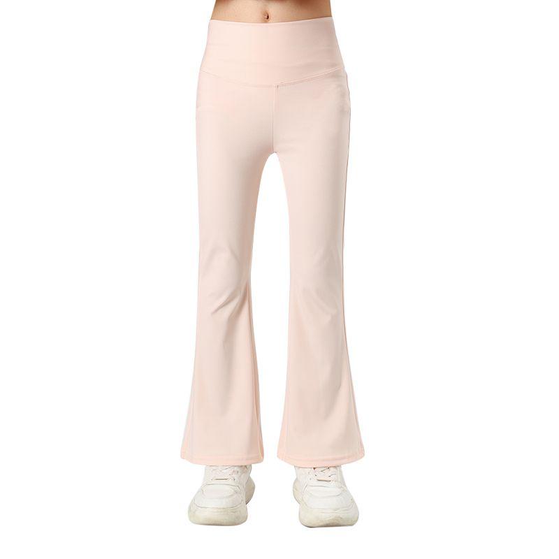 3-14 Jahre Kinder Mädchen Einfarbig Elastische Schlaghosen Hohe Taille Fitnesshose