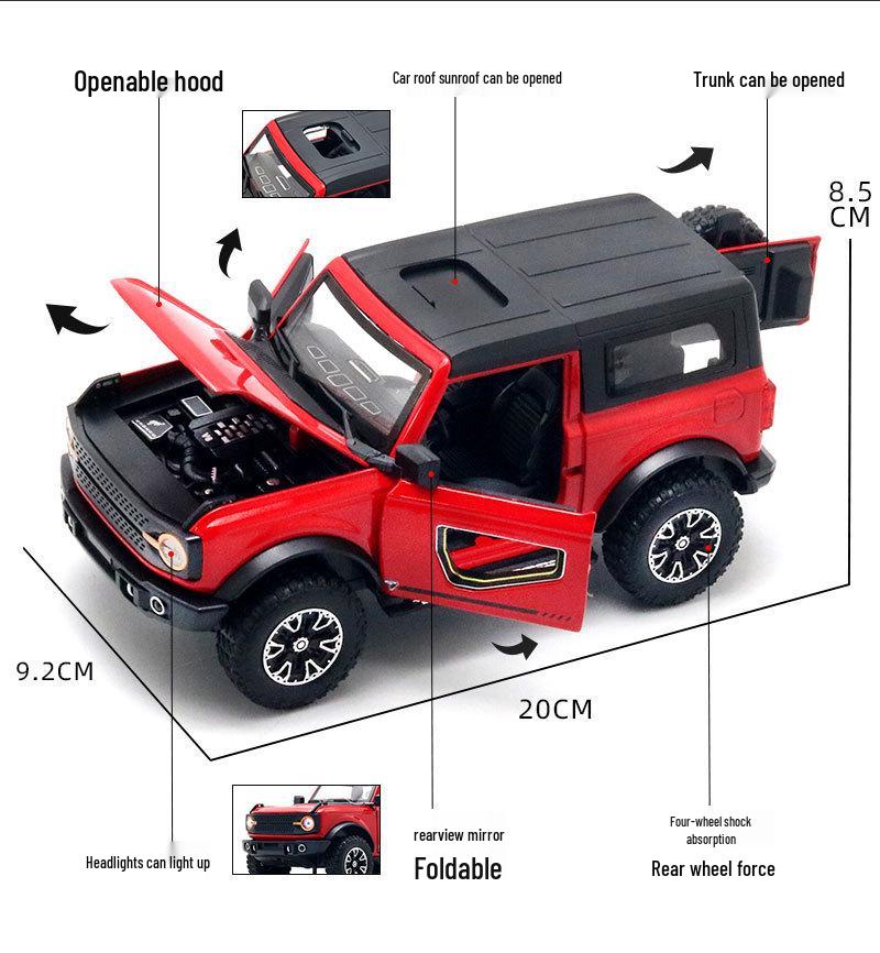 1/24 Alloy Off-Road Vehicle Model Pull-Back Toy with Sound & Light